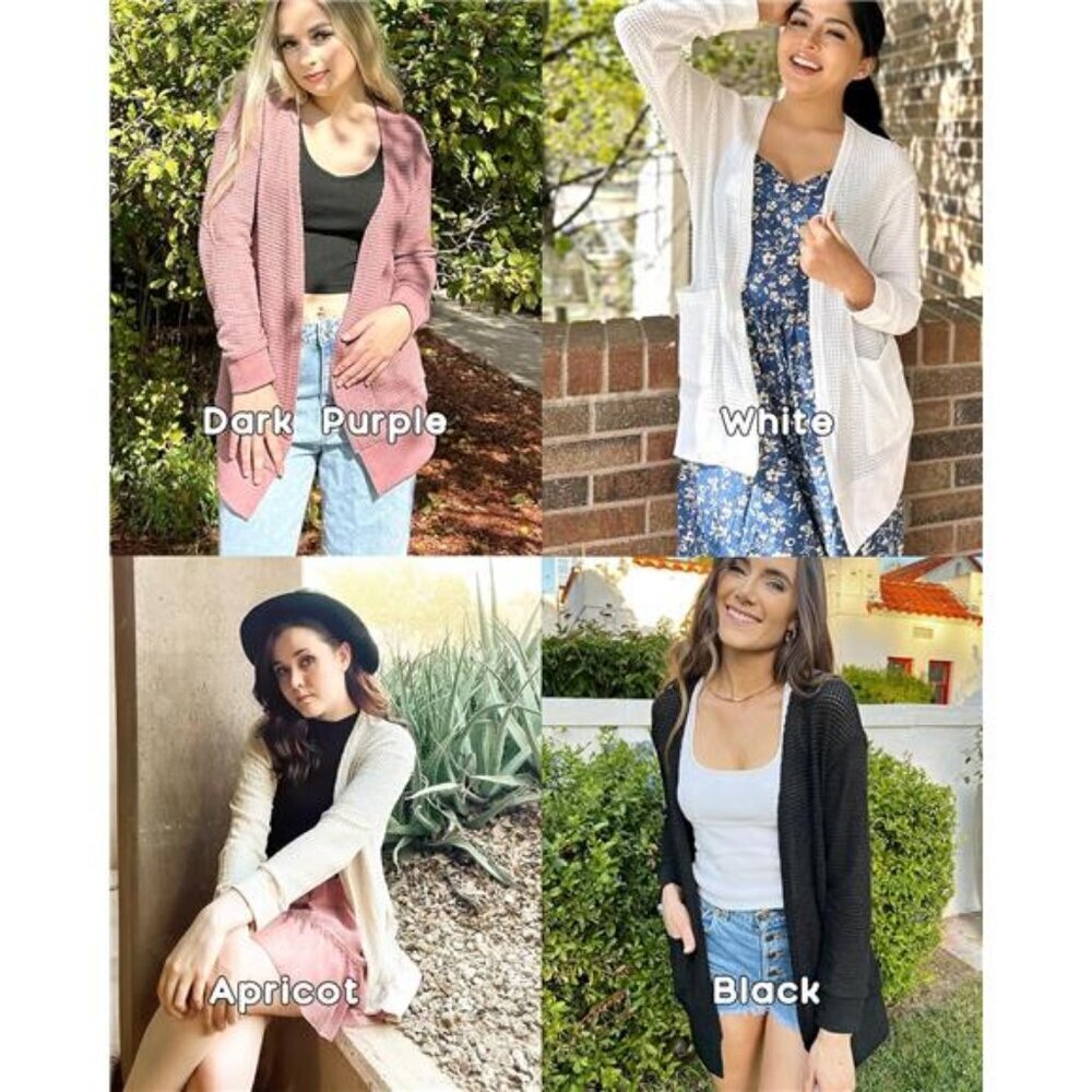 Boho Floral Cardigan Sweater Lightweight Open Front for Women - Picture 3 of 4